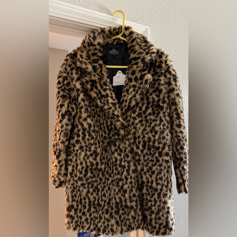 Leopard Print Faux Fur Coat